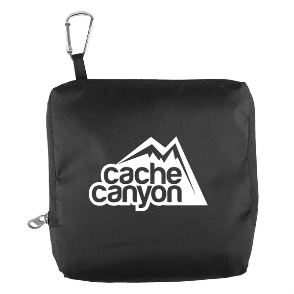 Drawstring laundry bag that stuffs into a built-in zippered carry pouch.... from ASI 52840 Evans Manufacturing