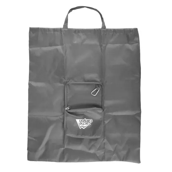 Drawstring laundry bag that stuffs into a built-in zippered carry pouch.... from ASI 52840 Evans Manufacturing