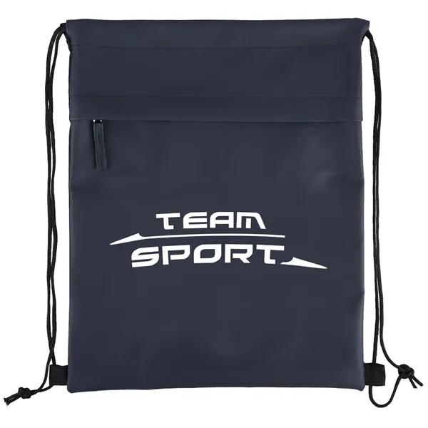 16 1/4" x 13" rPET drawstring backpack with front zippered pocket.... from ASI 52840 Evans Manufacturing