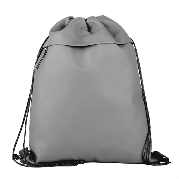 16 1/4" x 13" rPET drawstring backpack with front zippered pocket.... from ASI 52840 Evans Manufacturing