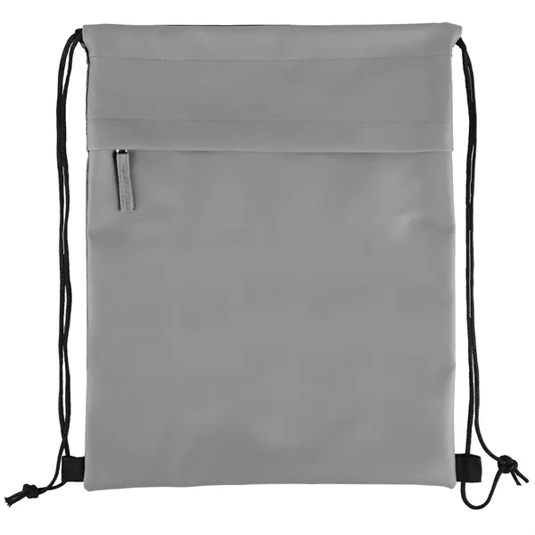 16 1/4" x 13" rPET drawstring backpack with front zippered pocket.... from ASI 52840 Evans Manufacturing