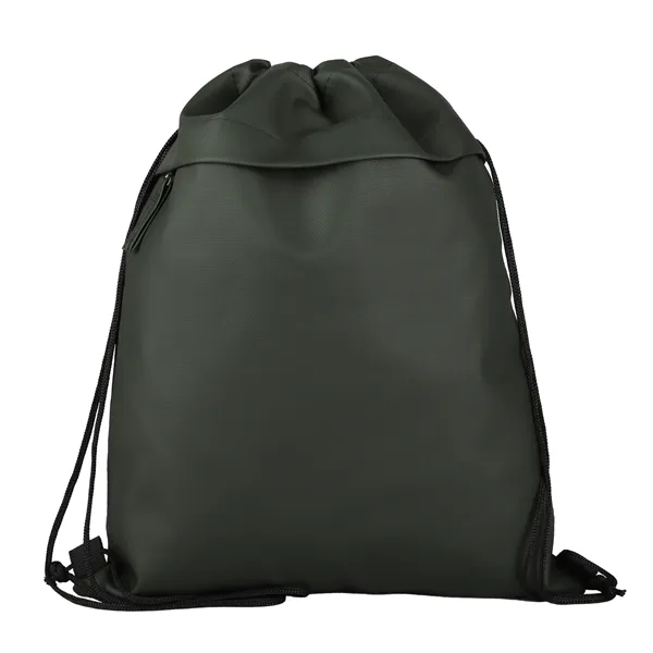 16 1/4" x 13" rPET drawstring backpack with front zippered pocket.... from ASI 52840 Evans Manufacturing