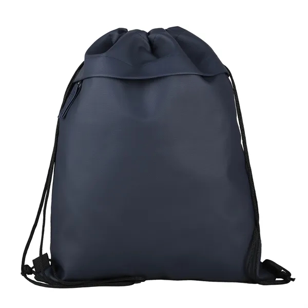 16 1/4" x 13" rPET drawstring backpack with front zippered pocket.... from ASI 52840 Evans Manufacturing