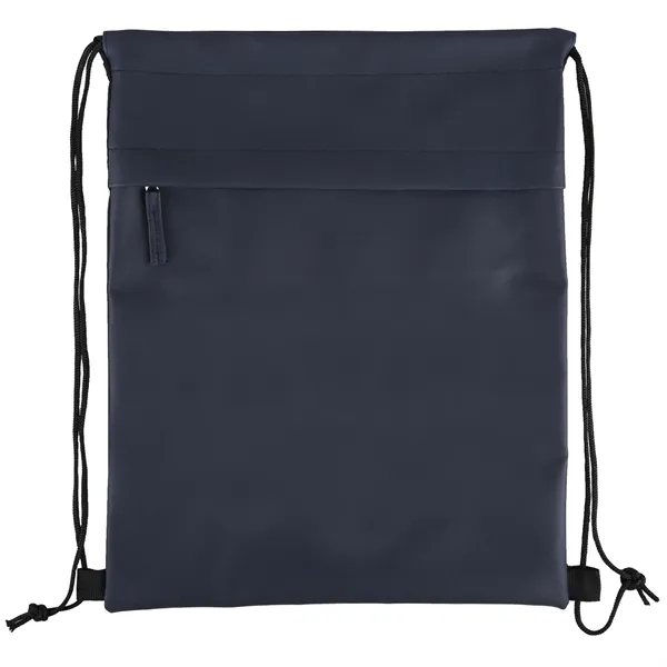 16 1/4" x 13" rPET drawstring backpack with front zippered pocket.... from ASI 52840 Evans Manufacturing