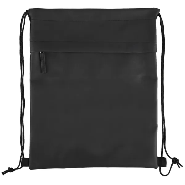 16 1/4" x 13" rPET drawstring backpack with front zippered pocket.... from ASI 52840 Evans Manufacturing