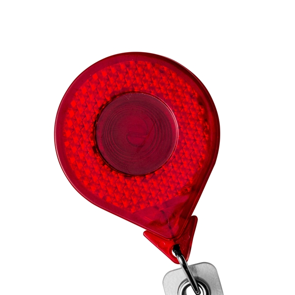 Round JUMBO reflective badge reel, alligator clip back, anti-twist feature... from ASI 49470 DEVARA