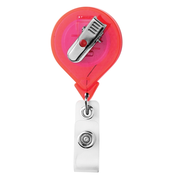 Round JUMBO reflective badge reel, alligator clip back, anti-twist feature... from ASI 49470 DEVARA