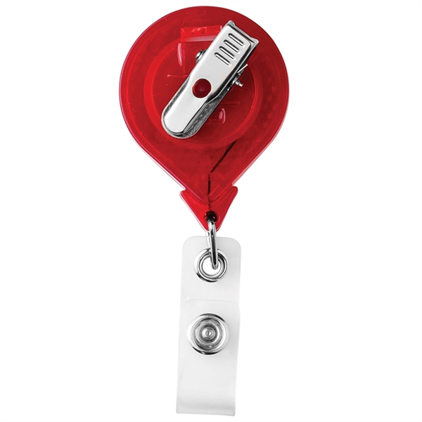 Round JUMBO reflective badge reel, alligator clip back, anti-twist feature... from ASI 49470 DEVARA