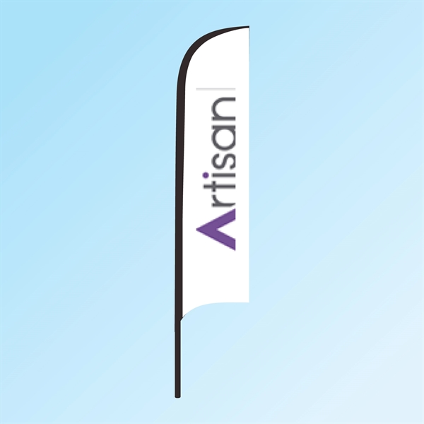 8 foot customizable logo polyester promo flag with carbon-fiber ground stake.... from ASI 30442 Above & Beyond Advertising Products / PromoAdLine