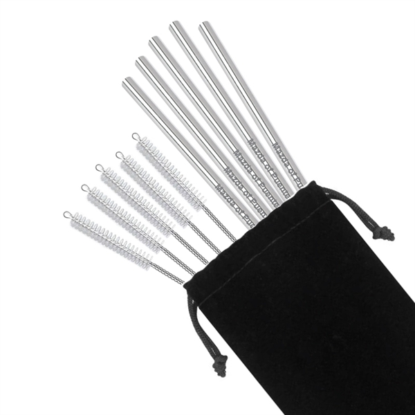 5 pack of reusable straws made of stainless steel with pipe... from ASI 57655 STOPNGO Line