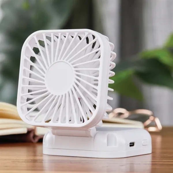 Rechargeable handheld desktop mini fan with 3 fan speeds and lanyard... from ASI 57655 STOPNGO Line