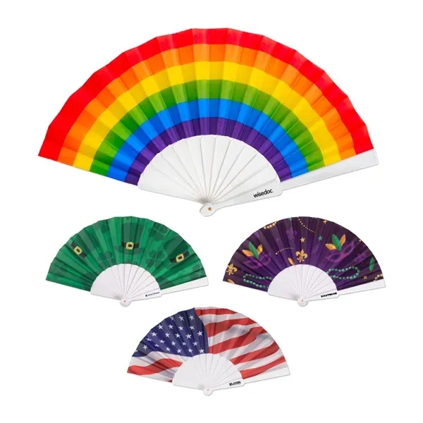 Holiday colored foldable hand fan.... from ASI 98360 WOWLine / WOWLine®