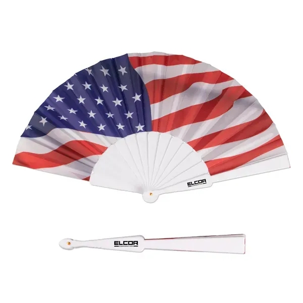 Holiday colored foldable hand fan.... from ASI 98360 WOWLine / WOWLine®