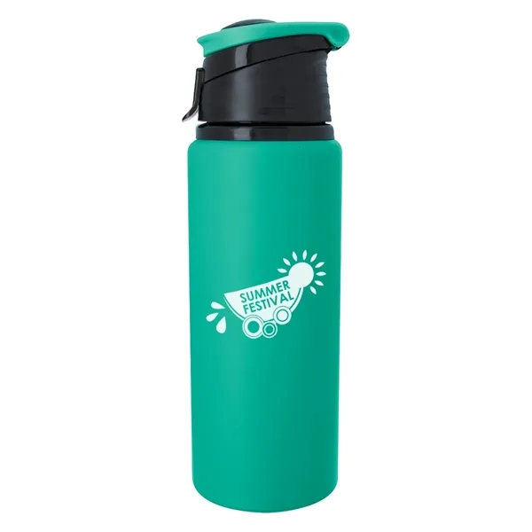 24 oz. aluminum Velvet Touch bottle with a screw-on, spill-resistant, flip-top... from ASI 61125 Hit Promotional Products / Hit®