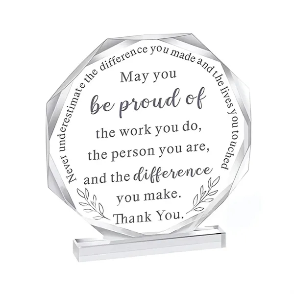 Octagon acrylic transparent award plus 1 color silkscreen on 1 location... from ASI 37218 Athena Promo (tm)