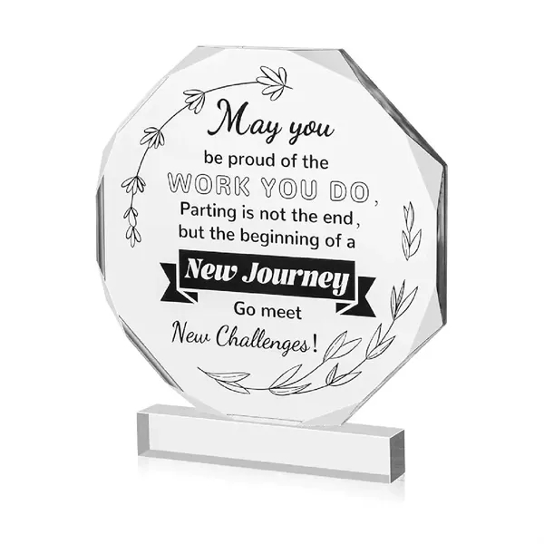 Octagon acrylic transparent award plus 1 color silkscreen on 1 location... from ASI 37218 Athena Promo (tm)