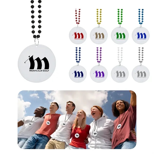 Customize these medallion beaded necklaces with your logo for a refreshing... from ASI 52710 Lincoln Line