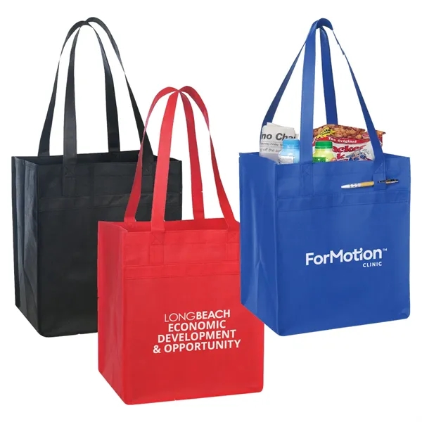 Tote bag made of 100GSM non-woven soft textured polypropylene with reinforced... from ASI 57655 STOPNGO Line