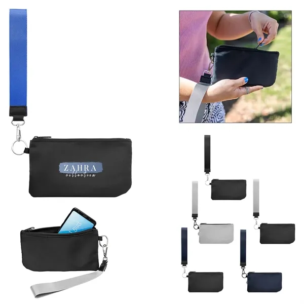 rPET wristlet pouch with zippered main compartment and O-ring attachment.... from ASI 61125 Hit Promotional Products / Hit®