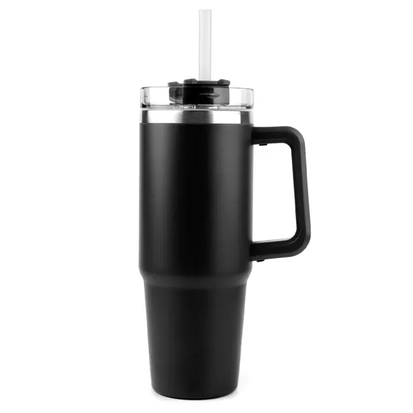 30oz vacuum insulated travel mug with ergonomic handle, screw-on lid, and... from ASI 67557 LimeLight Ent