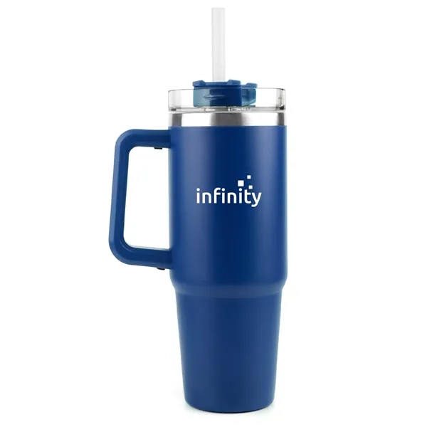 30oz vacuum insulated travel mug with ergonomic handle, screw-on lid, and... from ASI 67557 LimeLight Ent