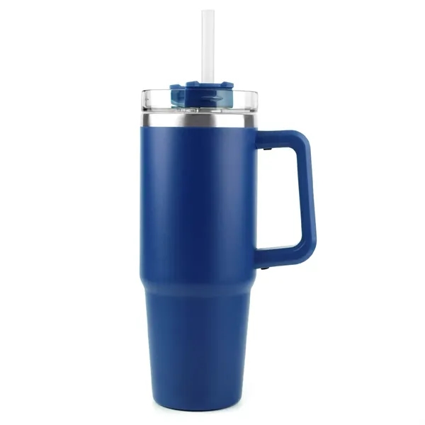 30oz vacuum insulated travel mug with ergonomic handle, screw-on lid, and... from ASI 67557 LimeLight Ent