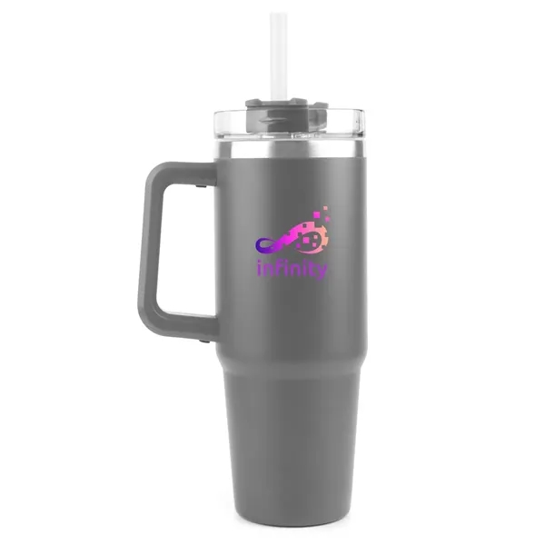 30oz vacuum insulated travel mug with ergonomic handle, screw-on lid, and... from ASI 67557 LimeLight Ent