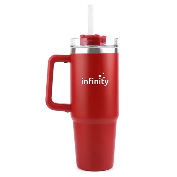 30oz vacuum insulated travel mug with ergonomic handle, screw-on lid, and... from ASI 67557 LimeLight Ent