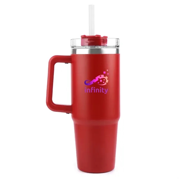30oz vacuum insulated travel mug with ergonomic handle, screw-on lid, and... from ASI 67557 LimeLight Ent