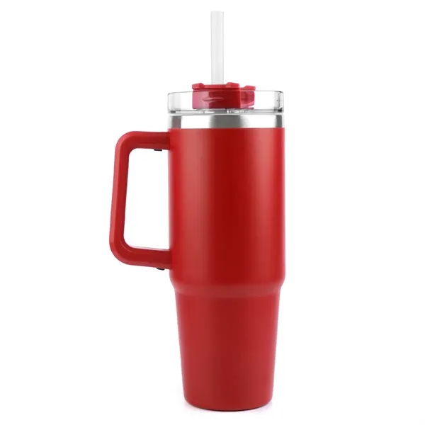 30oz vacuum insulated travel mug with ergonomic handle, screw-on lid, and... from ASI 67557 LimeLight Ent