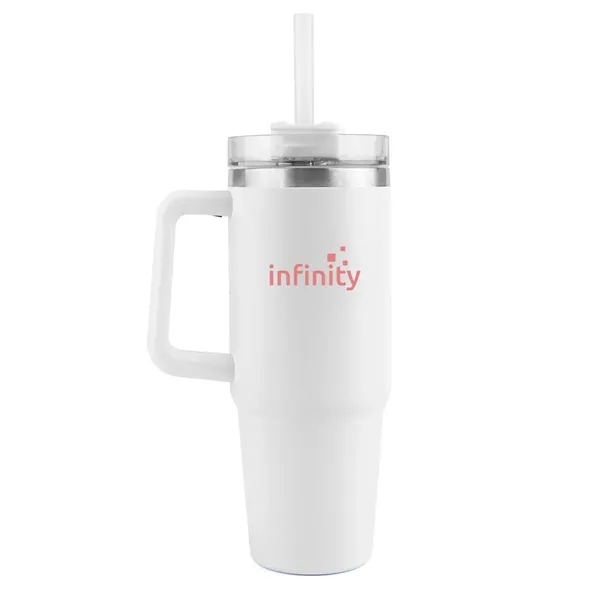 30oz vacuum insulated travel mug with ergonomic handle, screw-on lid, and... from ASI 67557 LimeLight Ent