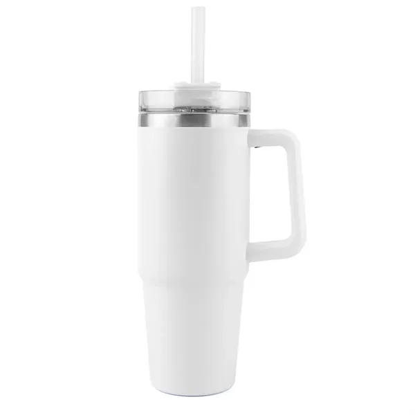 30oz vacuum insulated travel mug with ergonomic handle, screw-on lid, and... from ASI 67557 LimeLight Ent