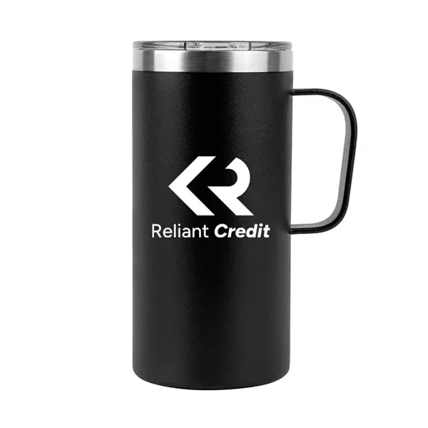 20oz insulated stainless steel mug with open lid and powder-coated finish... from ASI 67557 LimeLight Ent