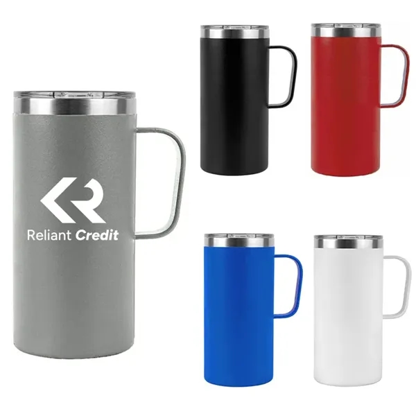 20oz insulated stainless steel mug with open lid and powder-coated finish... from ASI 67557 LimeLight Ent