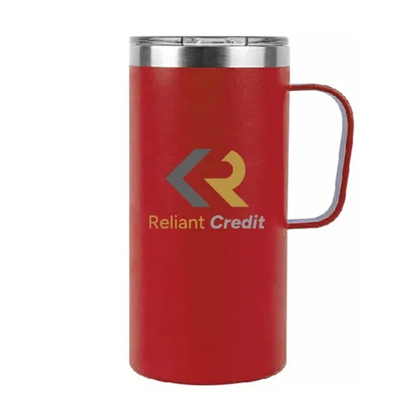 20oz insulated stainless steel mug with open lid and powder-coated finish... from ASI 67557 LimeLight Ent