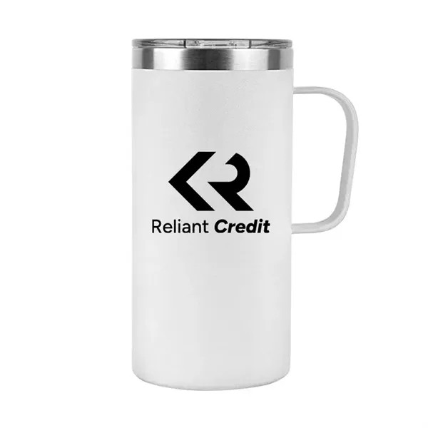 20oz insulated stainless steel mug with open lid and powder-coated finish... from ASI 67557 LimeLight Ent