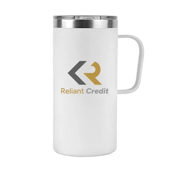 20oz insulated stainless steel mug with open lid and powder-coated finish... from ASI 67557 LimeLight Ent