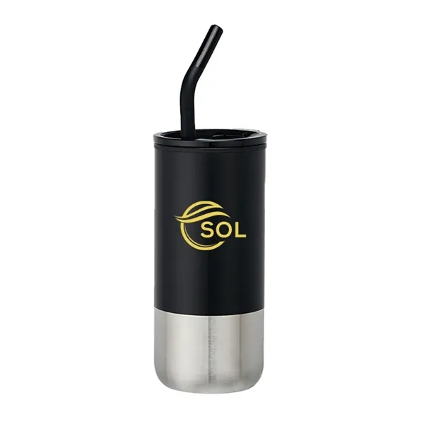 18oz plastic tumbler with spill-proof lid, stainless steel bottom, and reusable... from ASI 67557 LimeLight Ent