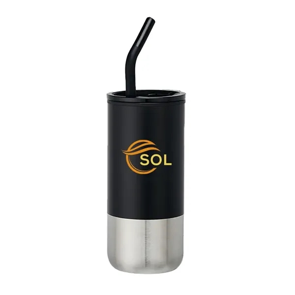 18oz plastic tumbler with spill-proof lid, stainless steel bottom, and reusable... from ASI 67557 LimeLight Ent