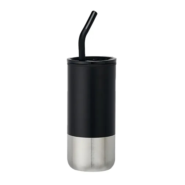 18oz plastic tumbler with spill-proof lid, stainless steel bottom, and reusable... from ASI 67557 LimeLight Ent