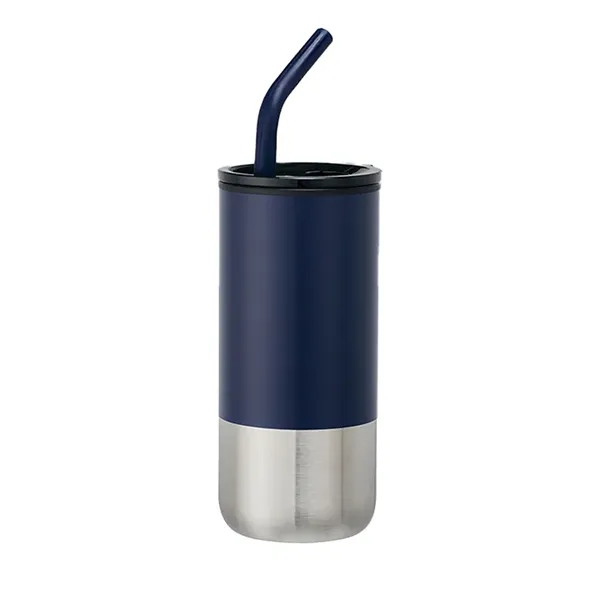 18oz plastic tumbler with spill-proof lid, stainless steel bottom, and reusable... from ASI 67557 LimeLight Ent
