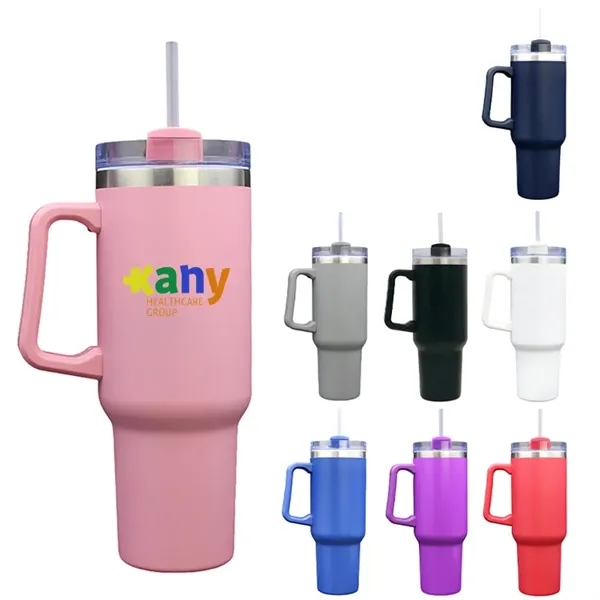 40oz vacuum insulated stainless steel mug with powder finish, sliding lid,... from ASI 67557 LimeLight Ent