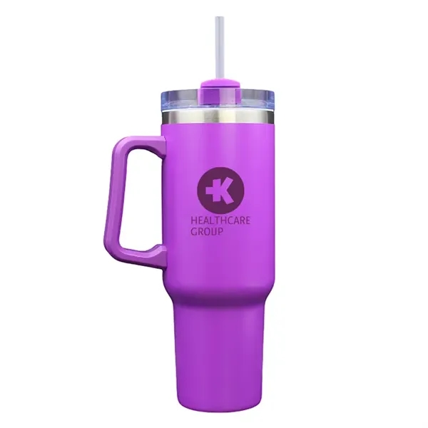 40oz vacuum insulated stainless steel mug with powder finish, sliding lid,... from ASI 67557 LimeLight Ent