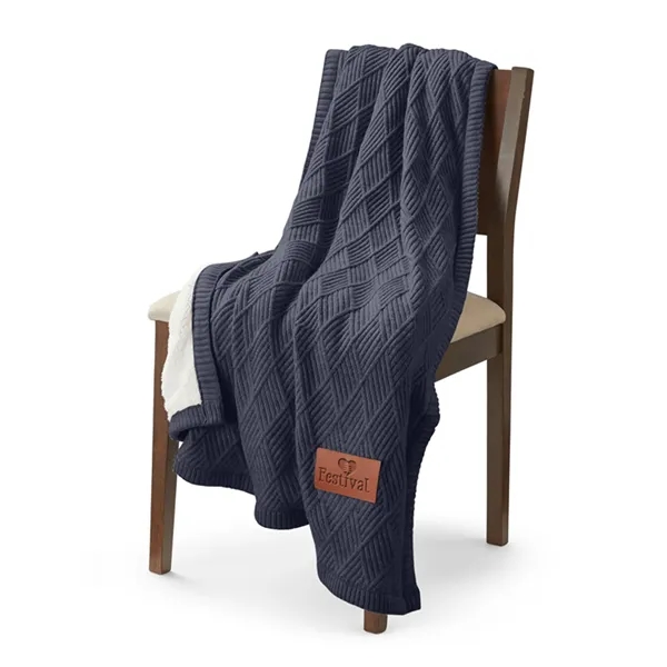 60" x 50" knit blanket with a polyester lambswool sherpa backing... from ASI 79530 Prime Line