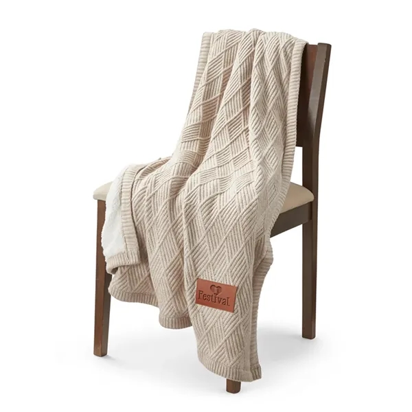 60" x 50" knit blanket with a polyester lambswool sherpa backing... from ASI 79530 Prime Line