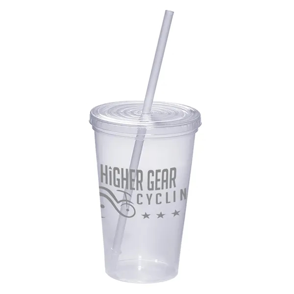 20 oz. BPA-free single-wall polypropylene plastic cup with straw and snap... from ASI 79530 Prime Line