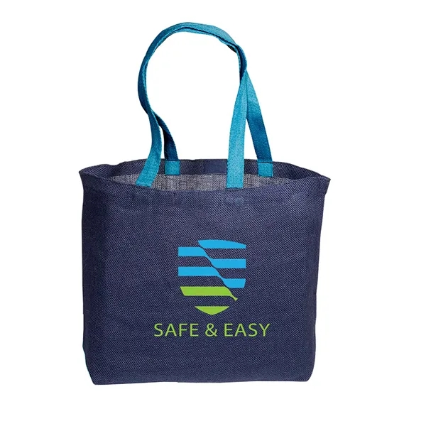 Tote bag made from jute with 24" cotton web handles and... from ASI 79530 Prime Line