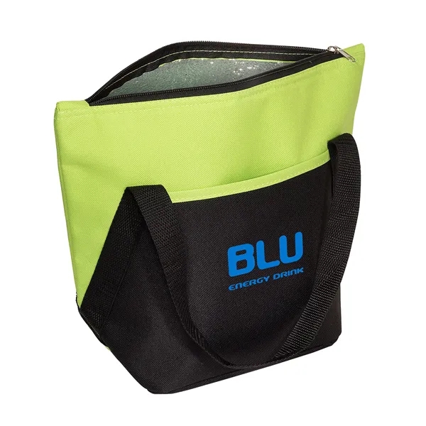 Insulated polyester tote bag with zipper closure, handles and front open... from ASI 79530 Prime Line