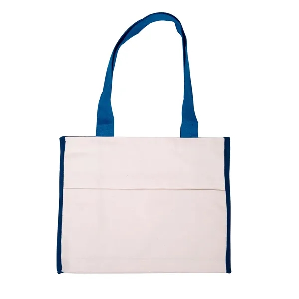 Natural cotton canvas tote bag with color accent gusset, matching color... from ASI 79530 Prime Line