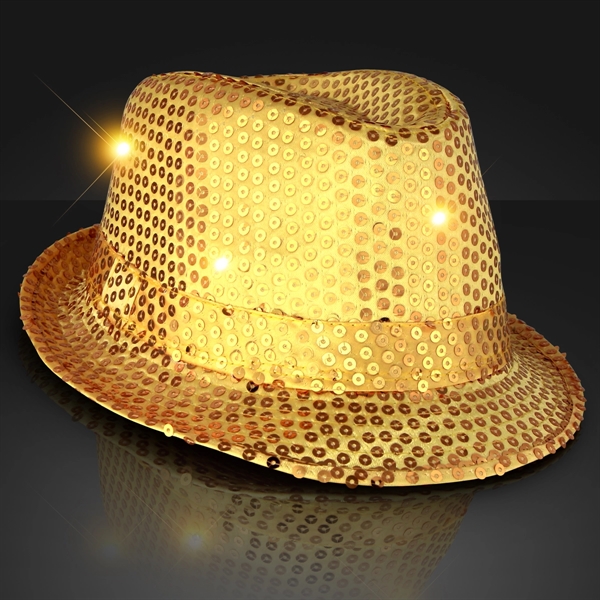 Blank or Imprinted. Custom shiny fedora hats with flashing lights.... from ASI 34194 ALightPromos / Alight Promotional Products